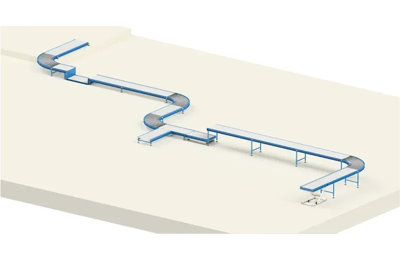 Computer-aided design software used in conveyor system engineering